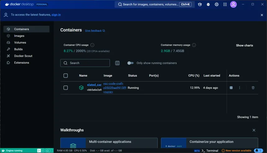 Docker Desktopを起動